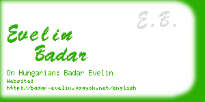 evelin badar business card